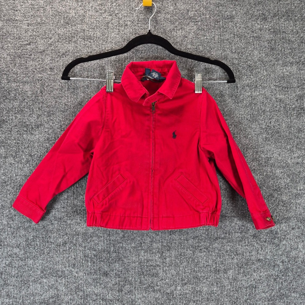 Polo Ralph Lauren Harrington Jacket Embroidered Pony 2T Red Toddler Boy